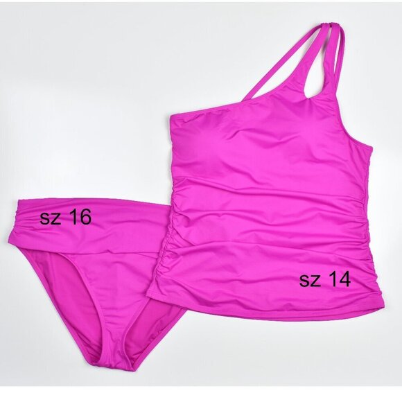 La Blanca Other - La Blanca Island Goddess One Shoulder Tankini and Bottom SET - 14 and 16